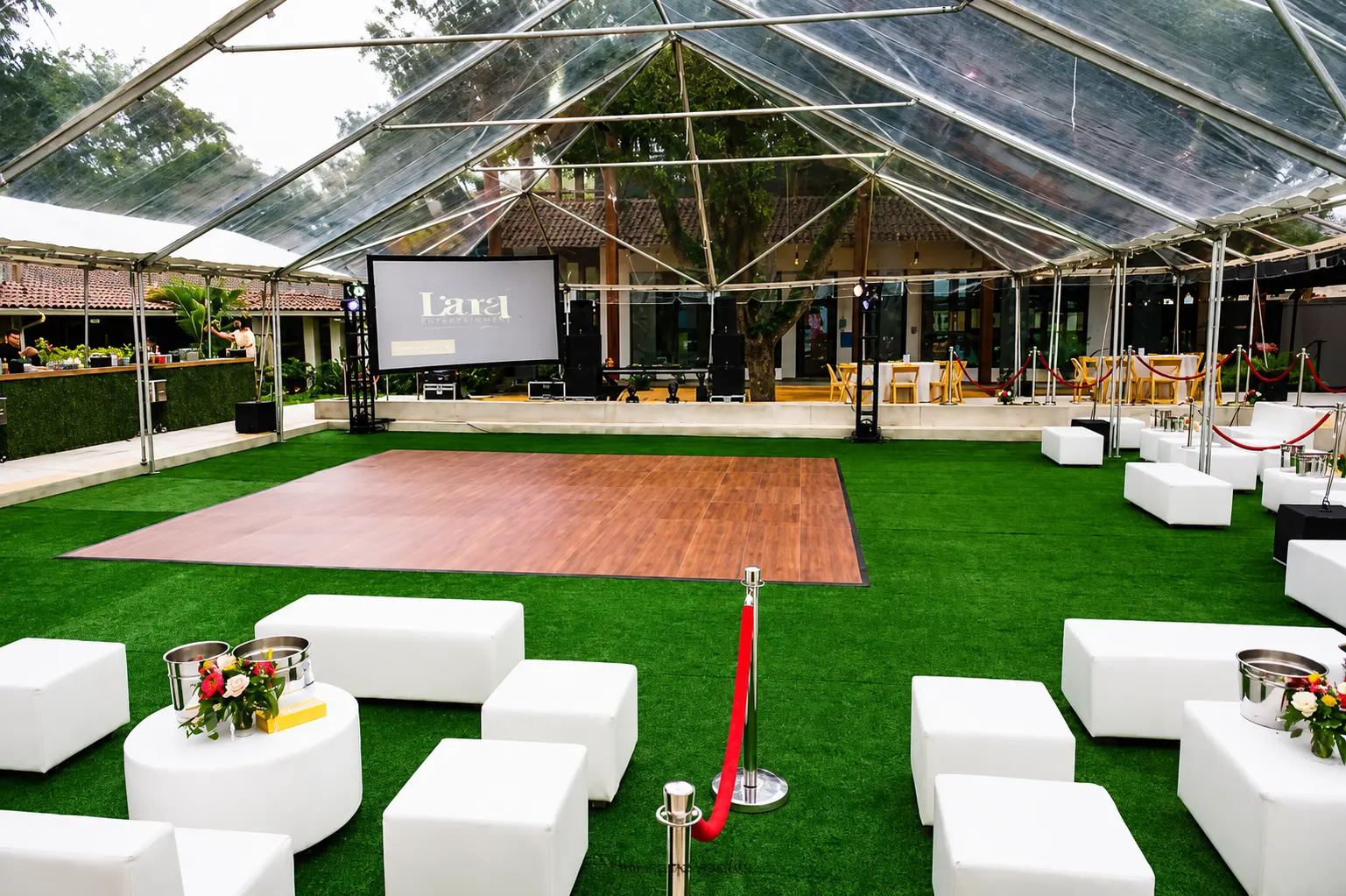 White Ottoman Seating by Boss Events & Entertainment KE