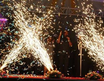 Pyrotechnic effects at a concert in Kenya