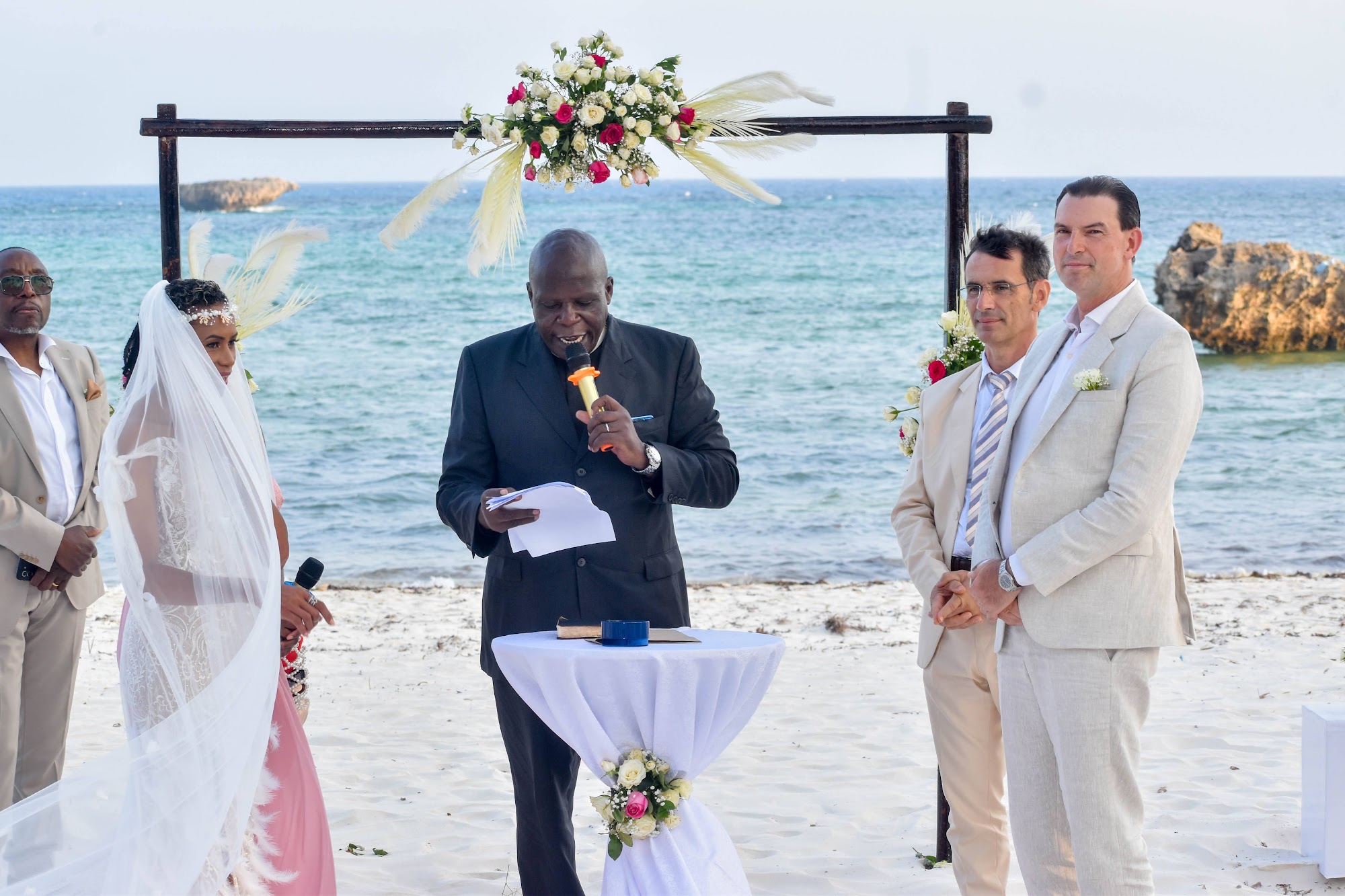 Beach wedding ceremony at the Kenyan coast