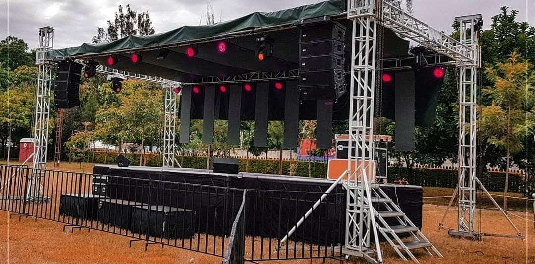 Outdoor concert stage with truss in Nairobi